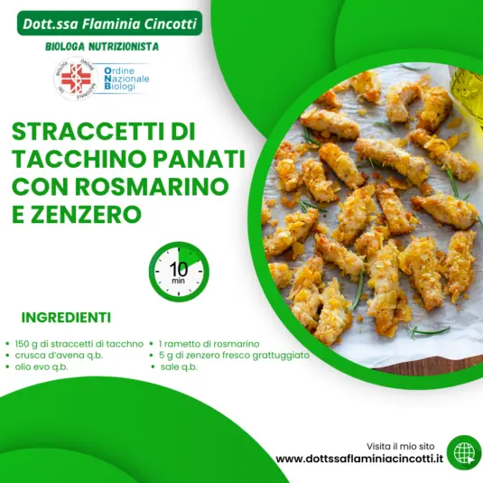 straccetti di tacchino panati con rosmarino e zenzero