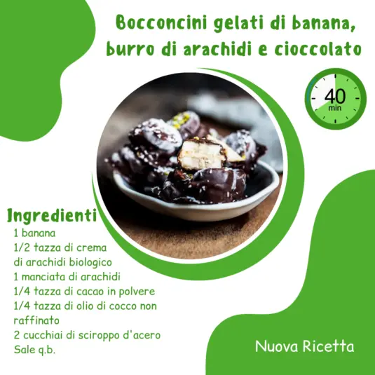 Bocconcini gelati di banana, burro di arachidi e cioccolato